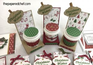 Mini Coffee Cups created with the Merry Mistletoe stamp set & Be Merry dsp