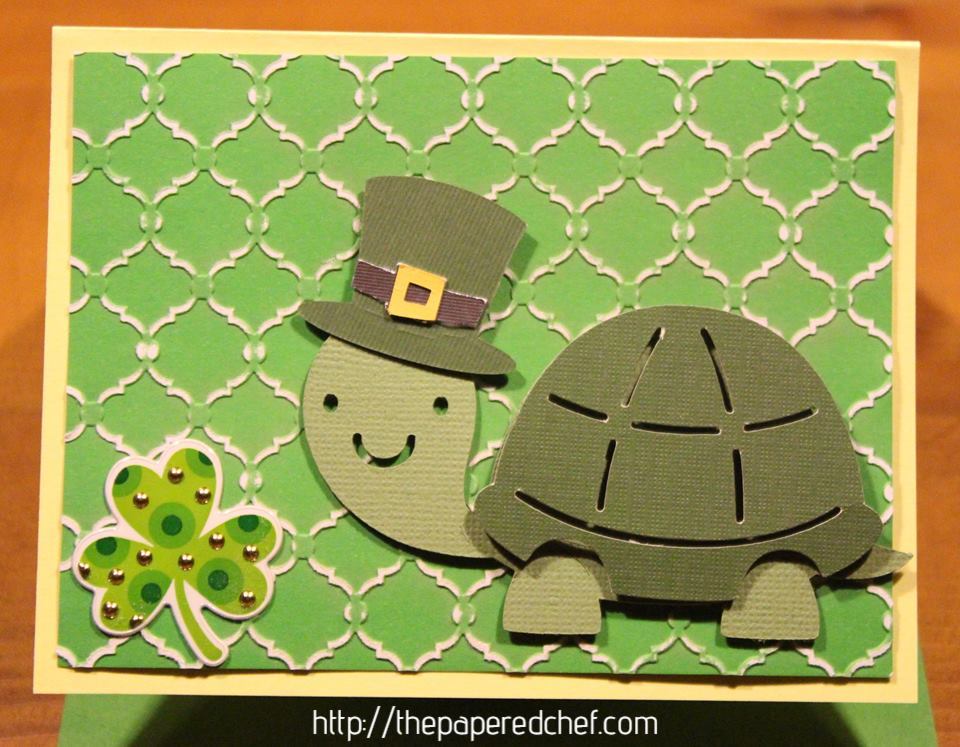 St. Patrick's Day Turtle Card created with the Cricut