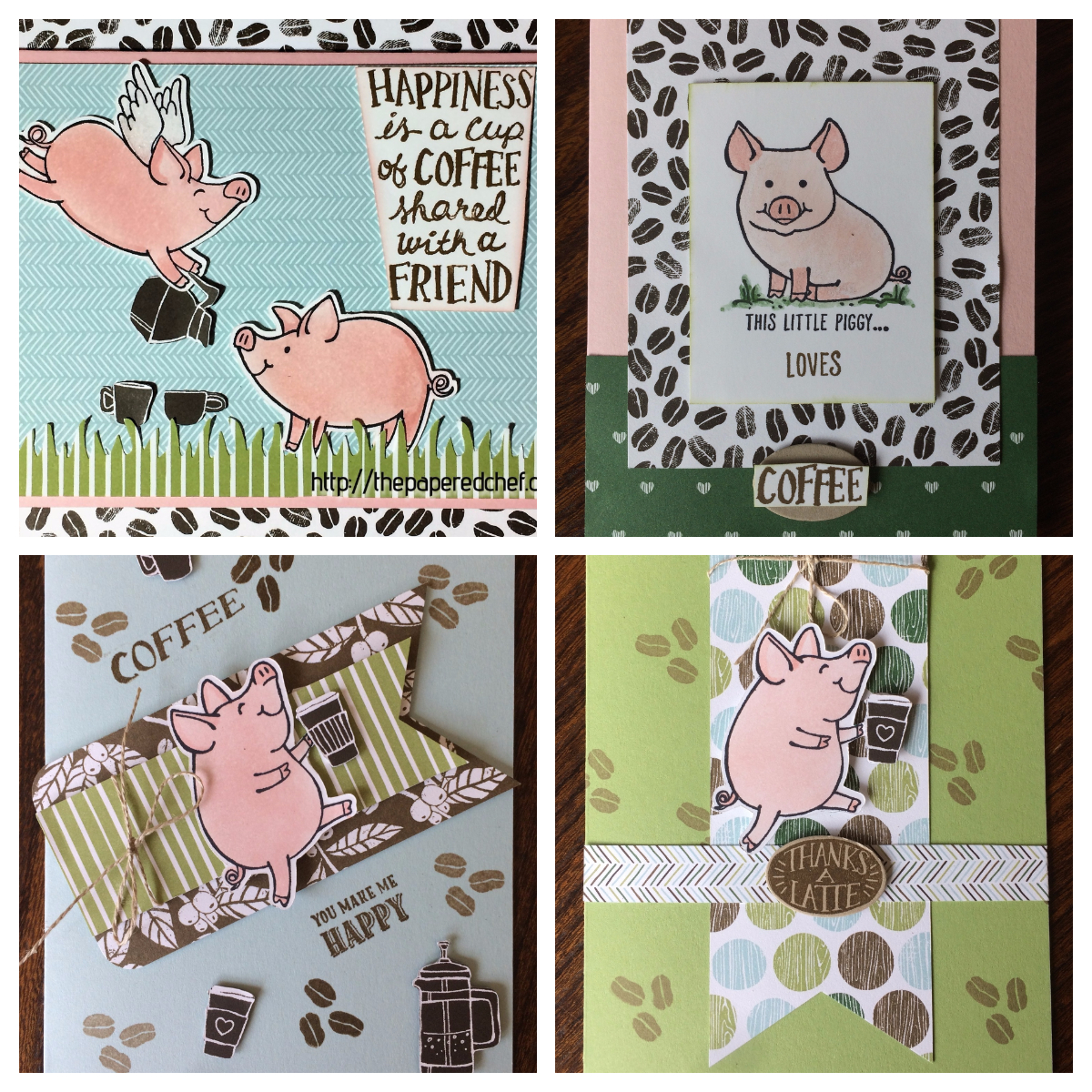 Perked Up Pigs - This Little Piggy Coffee Cards