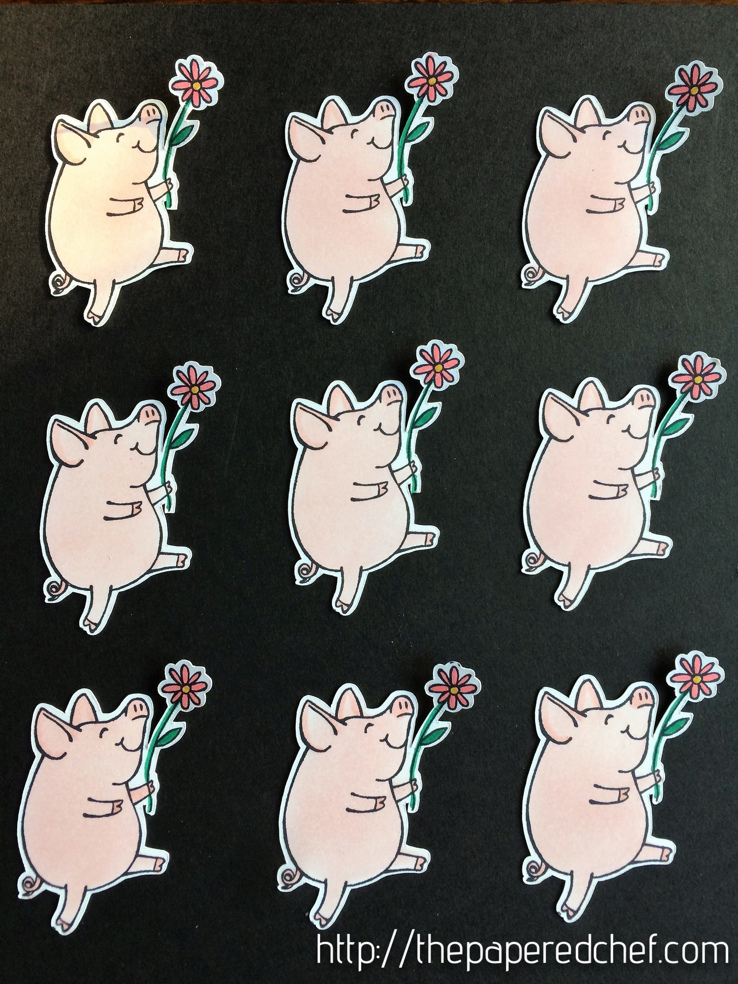 Example of Little Piggy images cut out with the Brother Scan N Cut