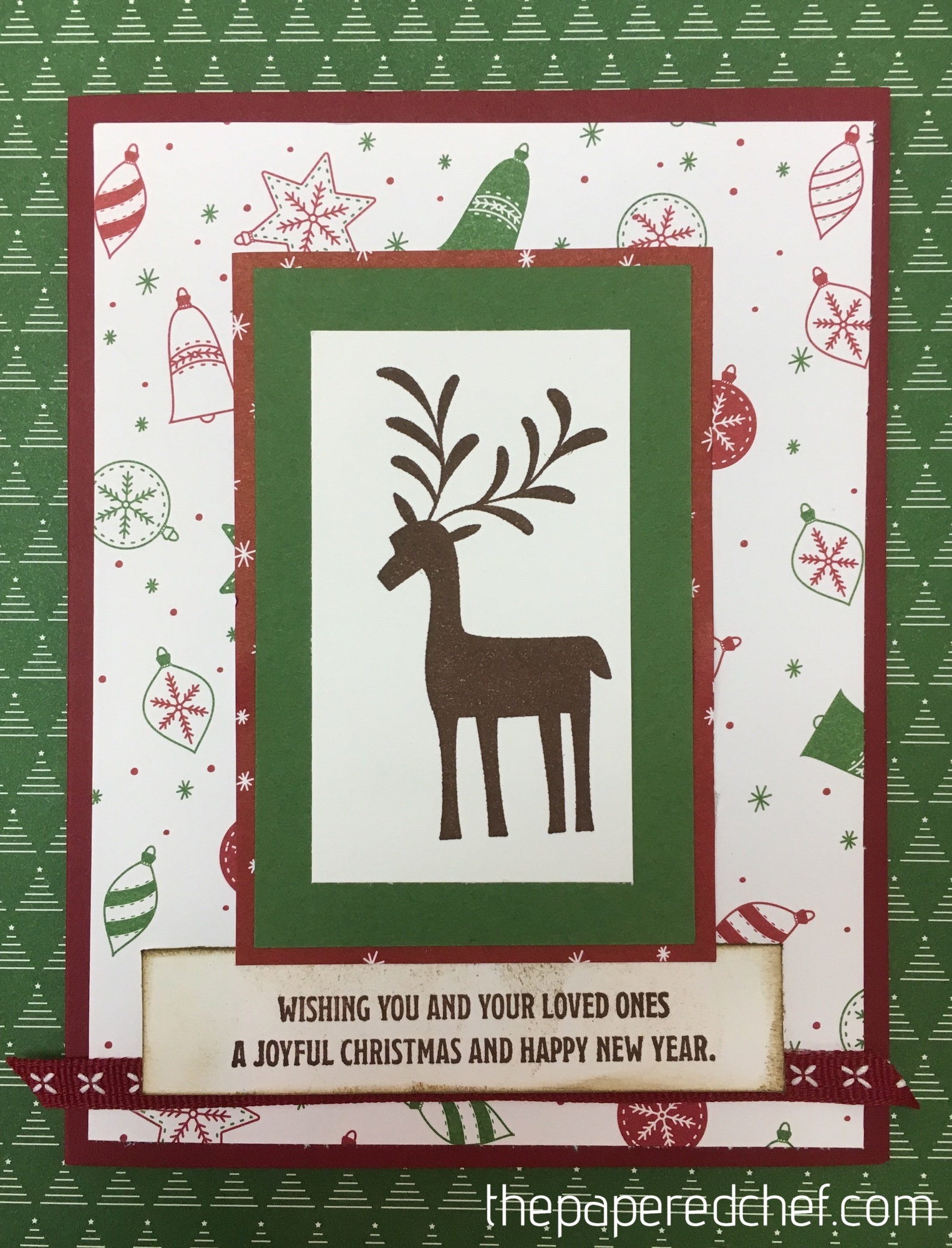Card created with the Merry Mistletoe stamp set & Be Merry dsp