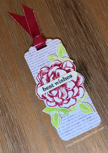 Sentimental Rose Best Wishes Bookmark