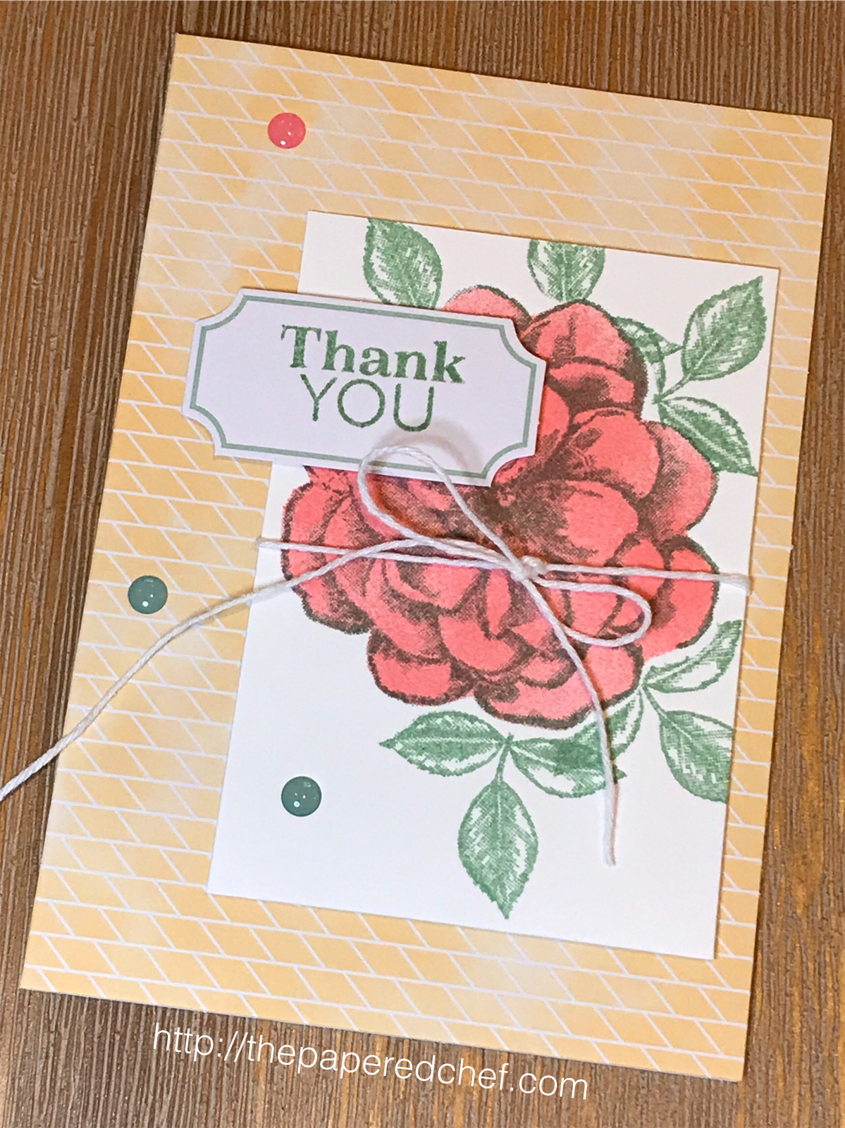 Sentimental Rose Thank You Card