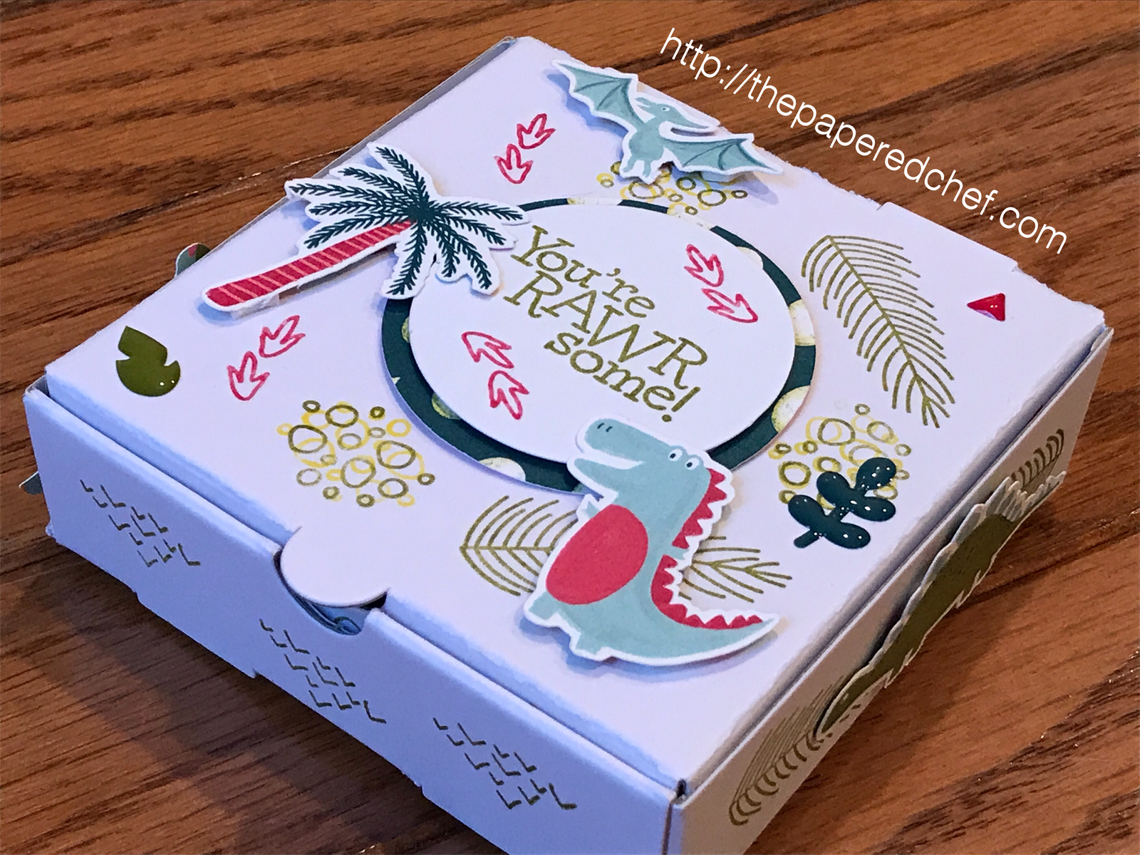 Dinoroar and Dino Days Mini Pizza Box by Stampin' Up!