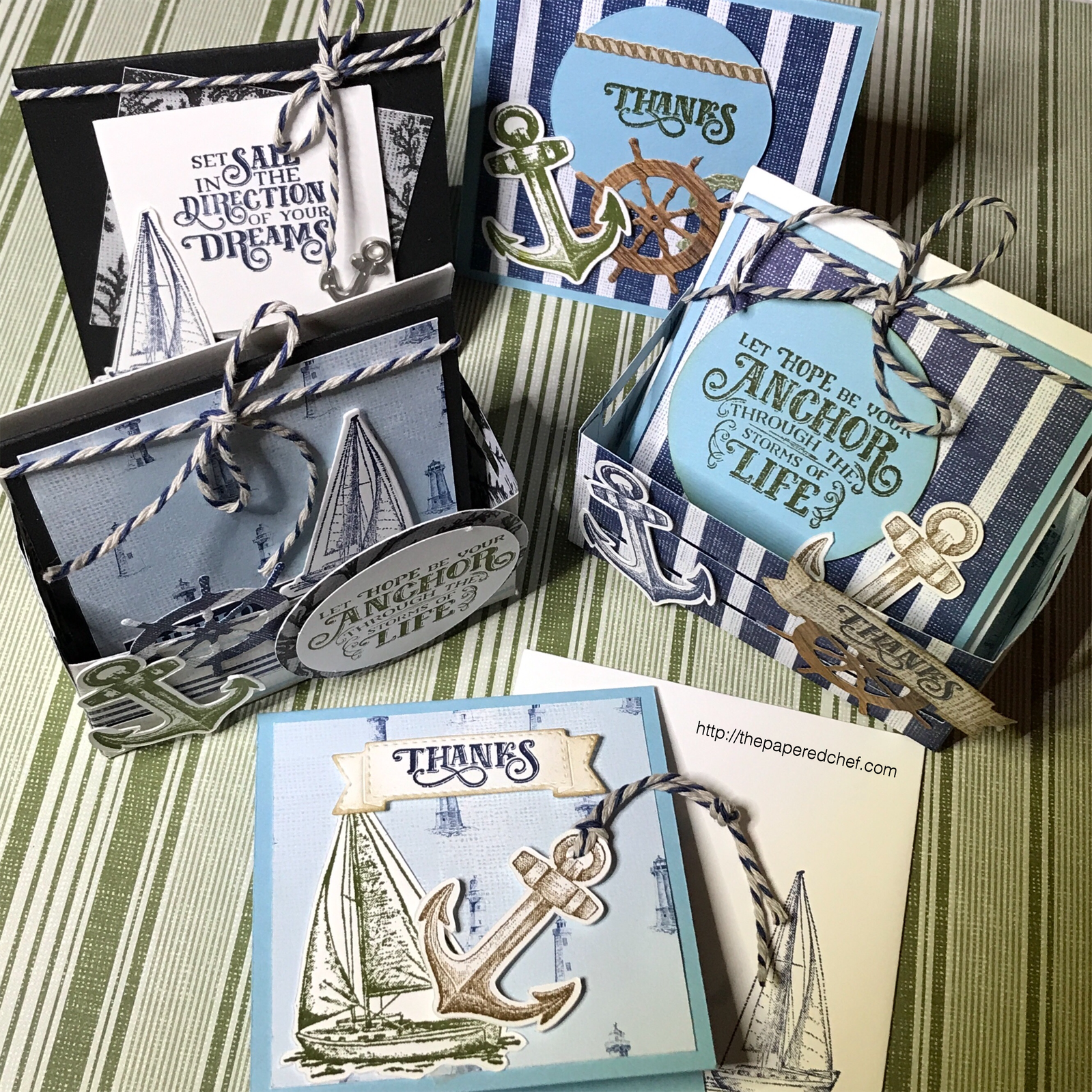 Come Sail Away Suite by Stampin' Up! - Mini Note Cards & Wood Crate